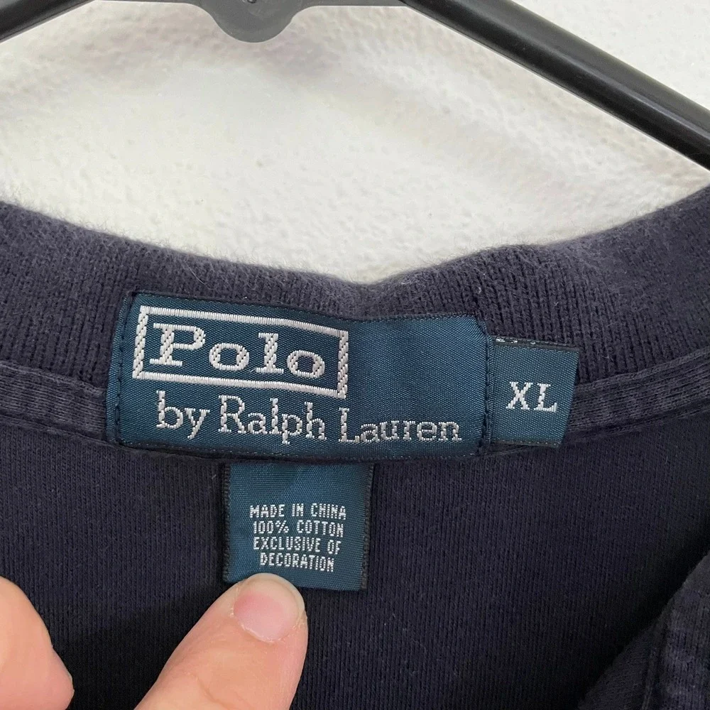 Polo Ralph Lauren Polo Shirt Navy Blue Red Pony Logo Mens XL Preppy Core